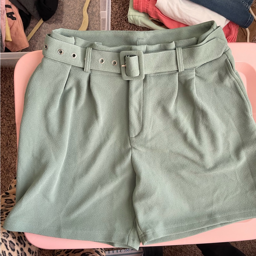 Mint green dress shorts